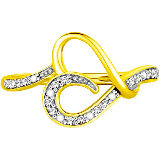 Złoty Pierścionek Zaręczynowy Serce z Brylantami