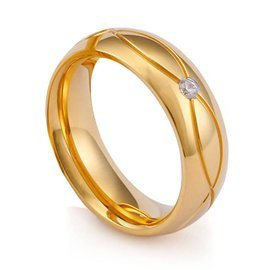 Złota Obrączka z Diamentową Cyrkonią