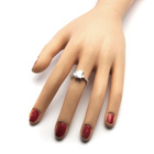 Srebrny Pieścionek z Kwadratową Bezbarwną Cyrkonią