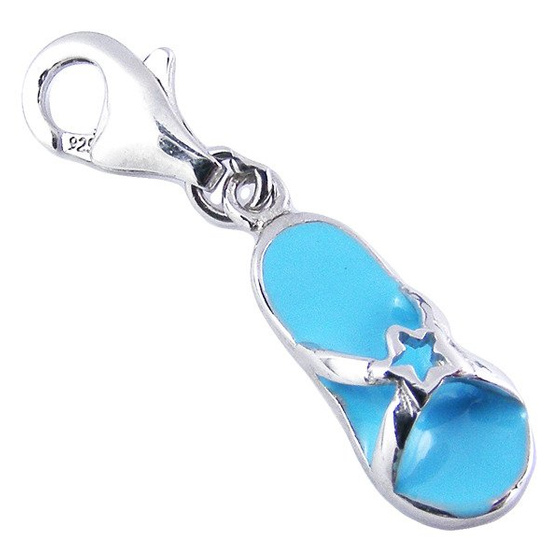 Przywieszka Srebrna Charms Błękitny Klapek