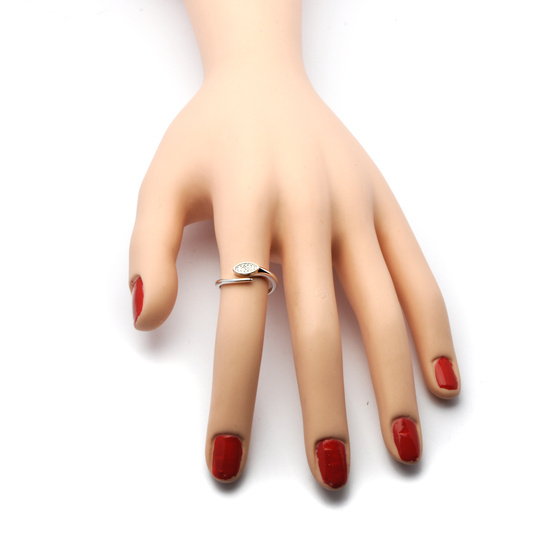 Pierścionek Srebrny z Cyrkoniami Regulowany