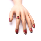 Srebrny Pieścionek Pozłacany z Rubinowym Kamieniem