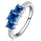 Pierścionek Srebrny z Szafirowymi Kamieniami