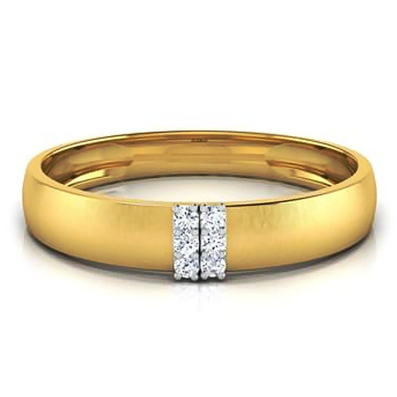 Złota Obrączka 585 Wysadzana Brylantami