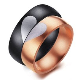 Męska Obrączka z Sercem dla Pary Stal Szlachetna