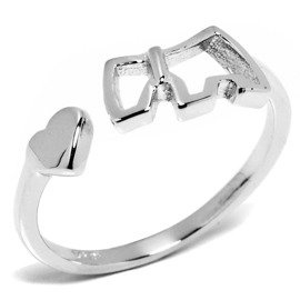 Srebrny Pierścionek Piesek i Serduszko