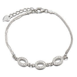 Bransoletka Srebrna Wysadzana Cyrkoniami