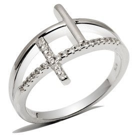 Pierścionek Srebrny Ozdobiony Cyrkoniami