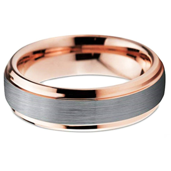 Obrączka z Wolframu Dwukolorowa Damsko Męska