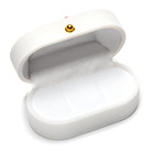 Białe Pudełko na Pierścionki Wisiorek Kolczyki