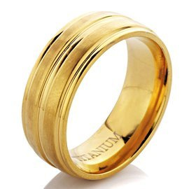 Męsko Damska Złota Obrączka z Tytanu