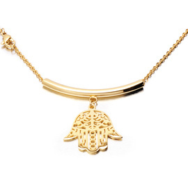 Złoty Naszyjnik Ręka Fatimy Stal Szlachetna