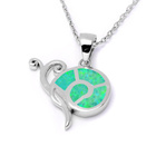 Srebrny Naszyjnik Ślimak z Zielonym Opalem