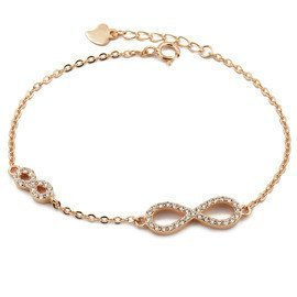 Srebrna Bransoletka Nieskończoność z Cyrkoniami