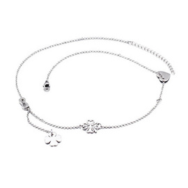 Naszyjnik z Sercem i Koniczynką Stal Szlachetna