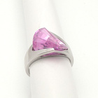 Srebrny Pierścionek z Różową Cyrkonią