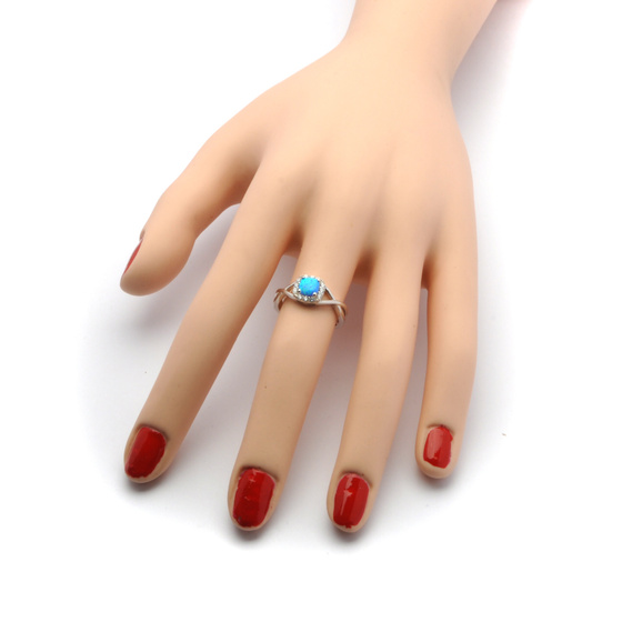 Srebrny Pierścionek z Opalem i Cyrkoniami