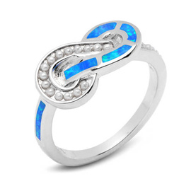 Srebrny Pierścionek Nieskończoność z Opalem