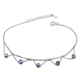 Bransoletka Srebrna z Niebieskimi Cyrkoniami