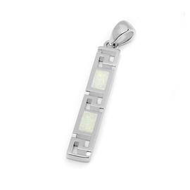 Srebrna Zawieszka z Białym Opalem