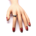 Pierścionek Srebrny Trzy Czarne Serca