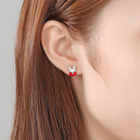 Srebrne Kolczyki Łoś z Cyrkoniami