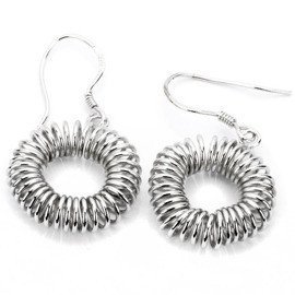 Srebrne Kolczyki Rodowane Spiralki