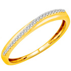 Pierścionek Złoty Przeplatany Brylantami 0.08ct