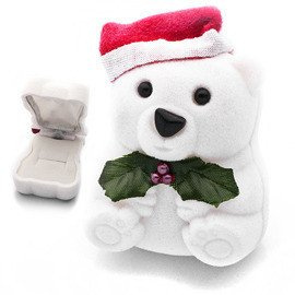 Pudełko na Biżuterię Biały Miś w Czapeczce