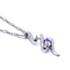 Srebrna Zawieszka z Fioletowym Kamieniem