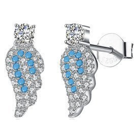 Srebrne Kolczyki Ptaki Wysadzane Cyrkoniami