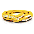 Pierścionek Zloty 375 Przeplatany Brylantami