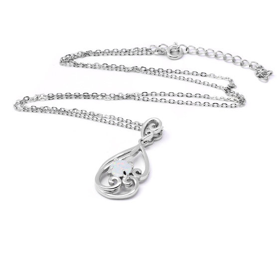 Srebrny Naszyjnik z Białym Opalem