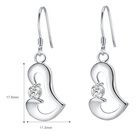 Srebrne Kolczyki Serca z Diamentową Cyrkonią