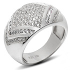 Obrączka Srebrna Wysadzana Białymi Cyrkoniami