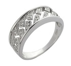 Srebrna Obrączka z Białymi Kamieniami