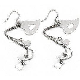 Kolczyki Srebrne Serca Długie na Łańcuszkach