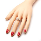 Podwójny Pierścionek Srebrny Brylantowa Cyrkonia