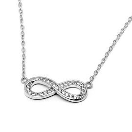 Srebrny Naszyjnik Nieskończoność z Cyrkoniami