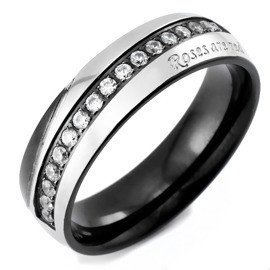 Obrączka ze Stali Szlachetnej z Cyrkoniami