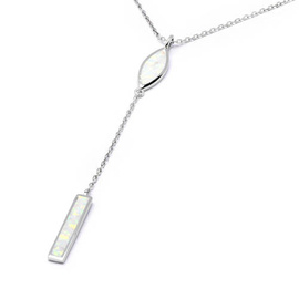 Srebrny Naszyjnik z Białym Opalem