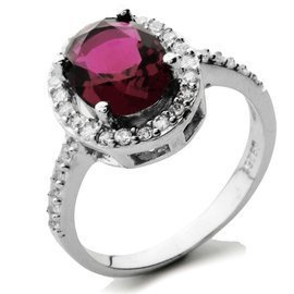 Srebrny Pierścionek z Rubinowym Kamieniem