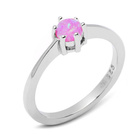 Srebrny Pierścionek z Okragłym Różowym Opalem