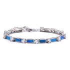 Srebrna Bransoletka z Cyrkoniami i Opalem