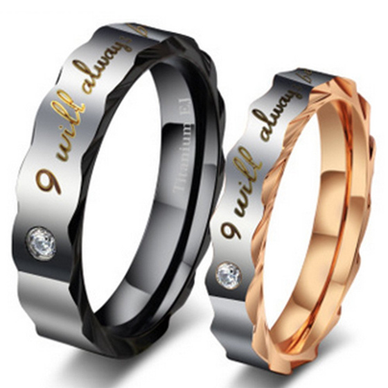Obrączka Stal Szlachetna z Diamentową Cyrkonią