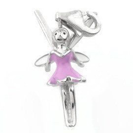 Srebrna Przywieszka Różowy Aniołek