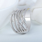 Szeroka Obrączka Srebrna Wysadzana Cyrkoniami