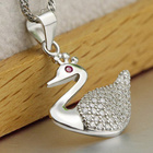 Srebrna Zawieszka Łabędź Wysadzany Cyrkoniami