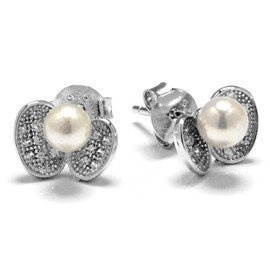 Srebrne Kolczyki Ozdobione Perłami i Cyrkoniami