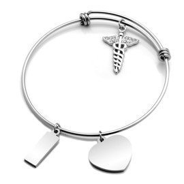 Bransoletka ze Stali Szlachetnej z Serduszkiem